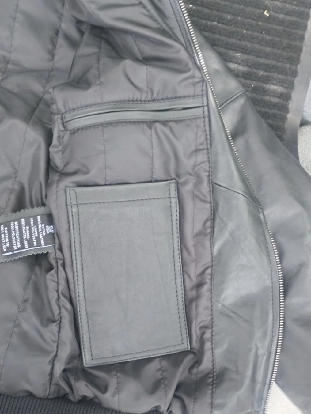 Black  Leather Bomber Jacket